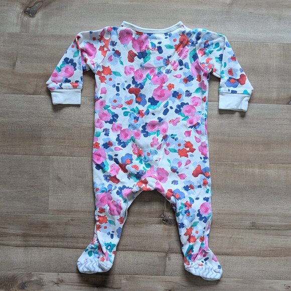 Joules Razamataz Pink Floral Print Cotton Babygrow Pajamas - Size 6-9M - Picture 2 of 5